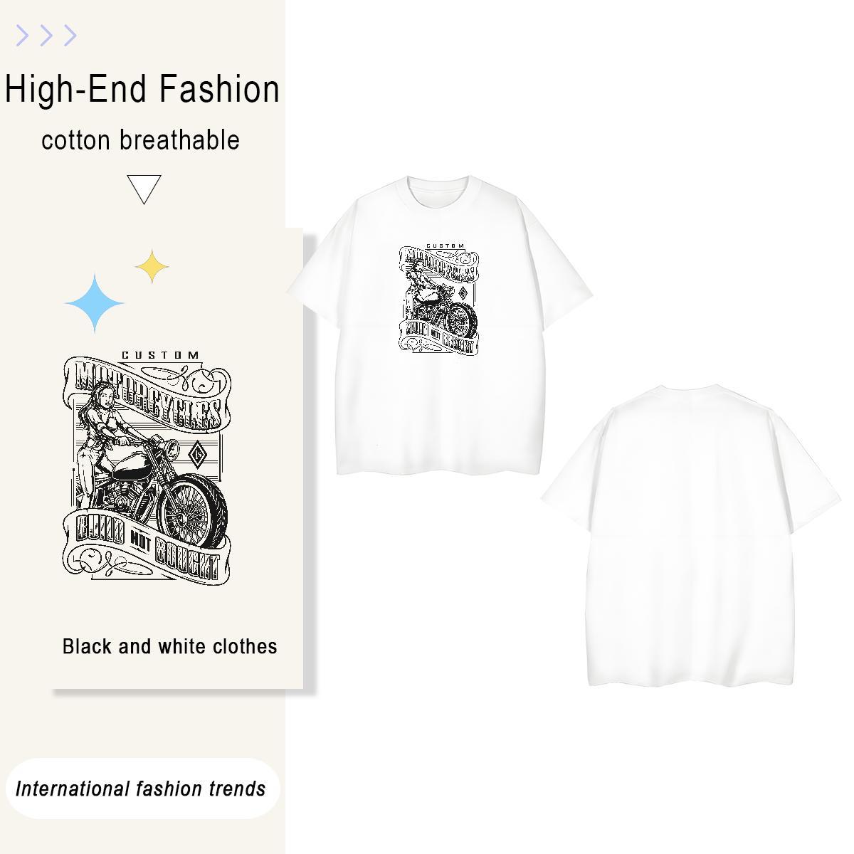 Cool car 230g Cotton Men Clothes T-Shirt Beach Breathable Short Sleeve T Shirt For Man Fashion New Custom Print Plus Size Tees