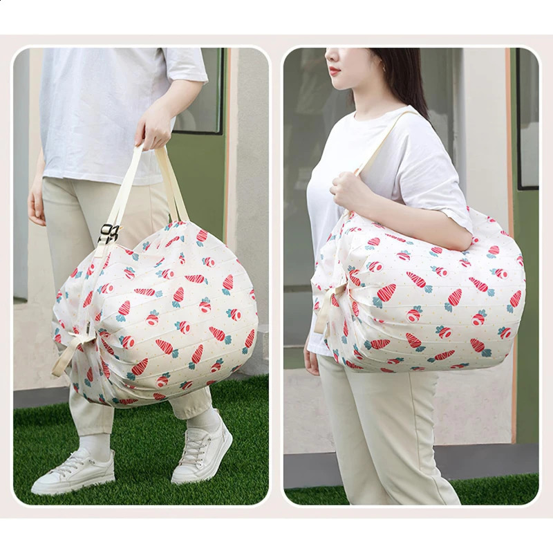Foldable Shopping Bag Waterproof Travel Portable Storage Beach Supermarket Grocery y240925