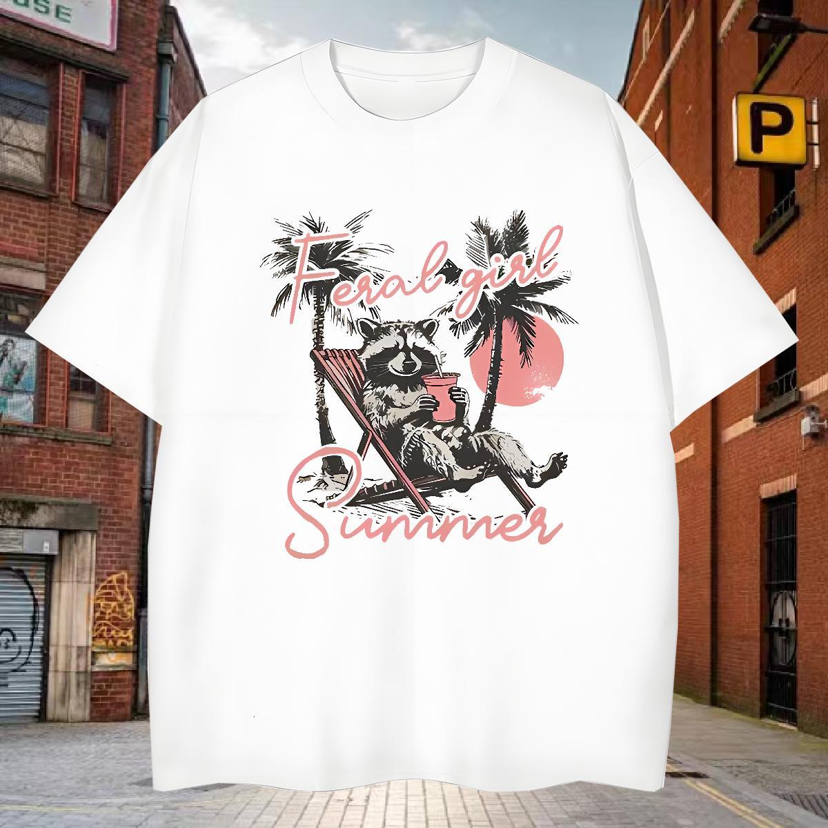 Loose Fit T-Shirts for Men bear Breathable Short Sleeve Street Plus Size Custom 230g Pure Cotton Tshirts Designer Tops Tees