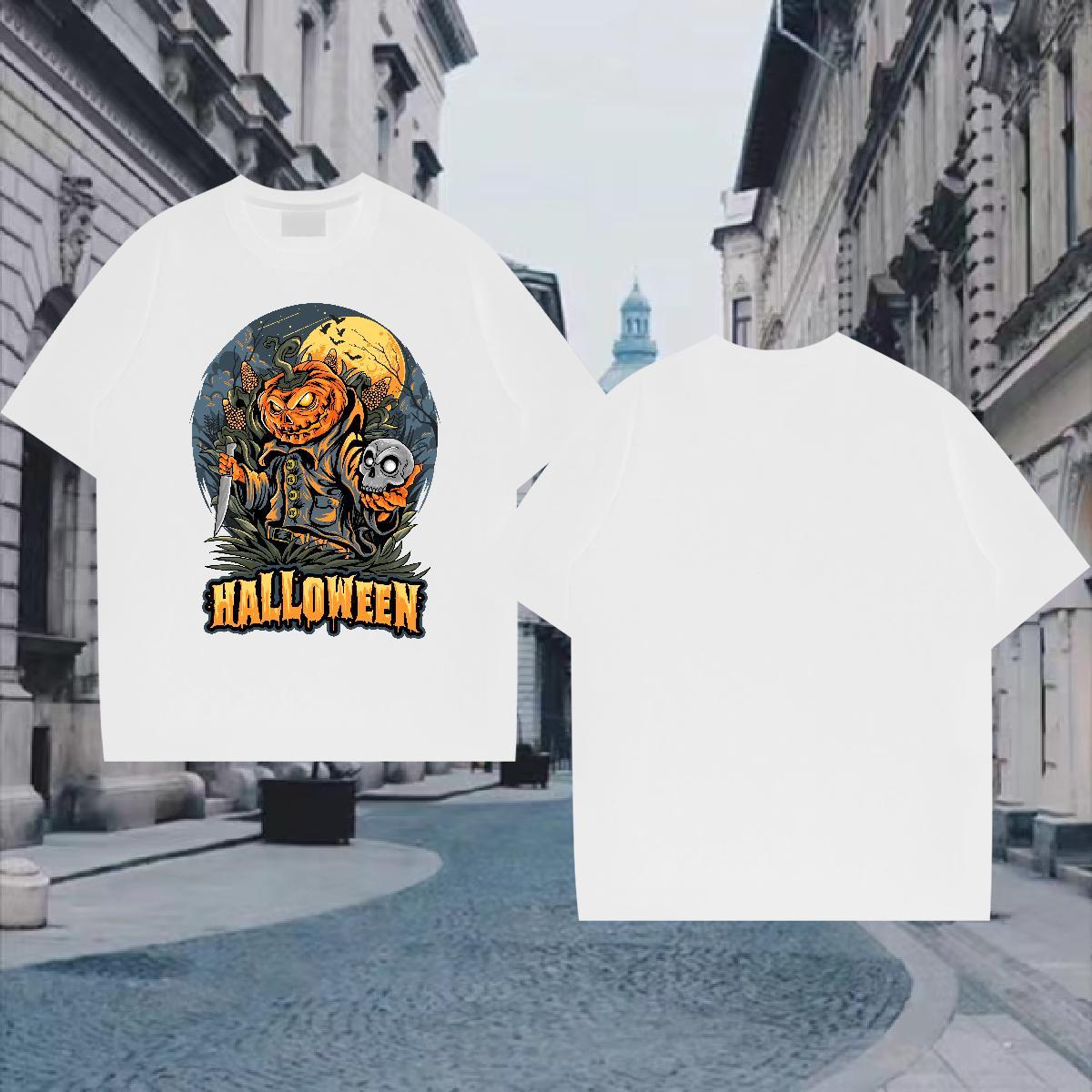 Brand T shirt halloween Breathable Short Sleeve Sport Customized 230g 100% Cotton Couples T Shirts 2024 Designer Tshirts
