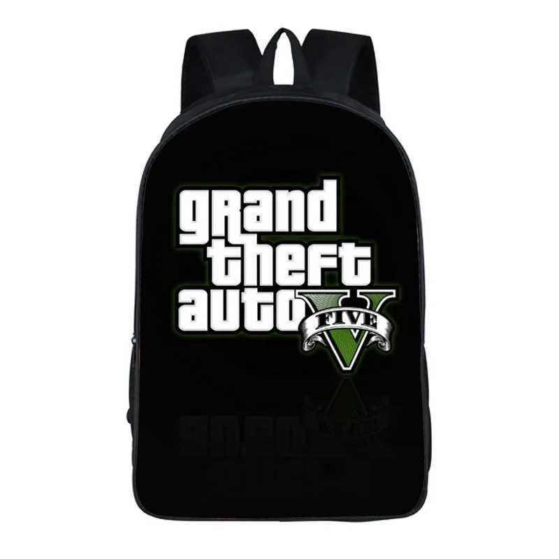Cartoon Grand Theft Auto GTA5 3D Backpack School Bag Book Bag Zipper Messenger Children Boys Girls Students School Gift Y240820