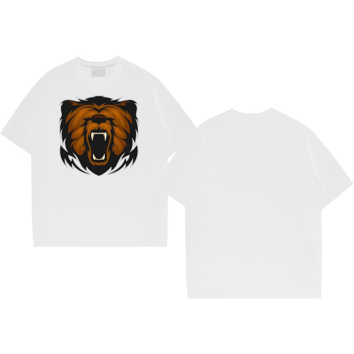 Factory Direct Couples T Shirts lion Casual Daily Wear 230g Cotton Tops Shirt Breathable Soft Cool Design T-Shirts DIY Printed