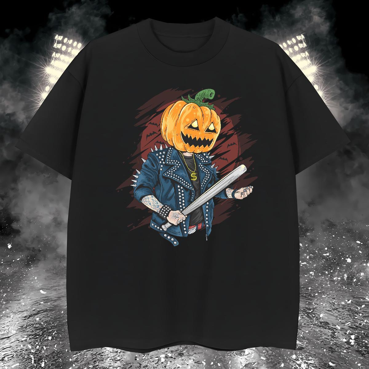 New Men Clothes T-Shirt pumpkin Spring Summer 230g 100% Cotton Tshirts Pure Cotton Free Shipping T Shirts Men Black Oversized