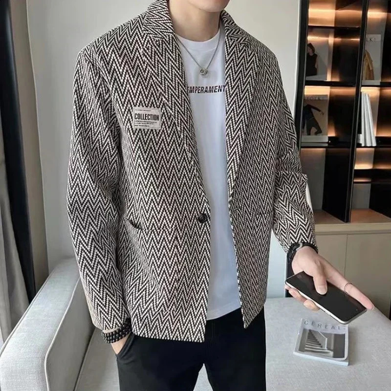 Party jacket mens single chest flat original casual y ner highquality fashion simple 240819