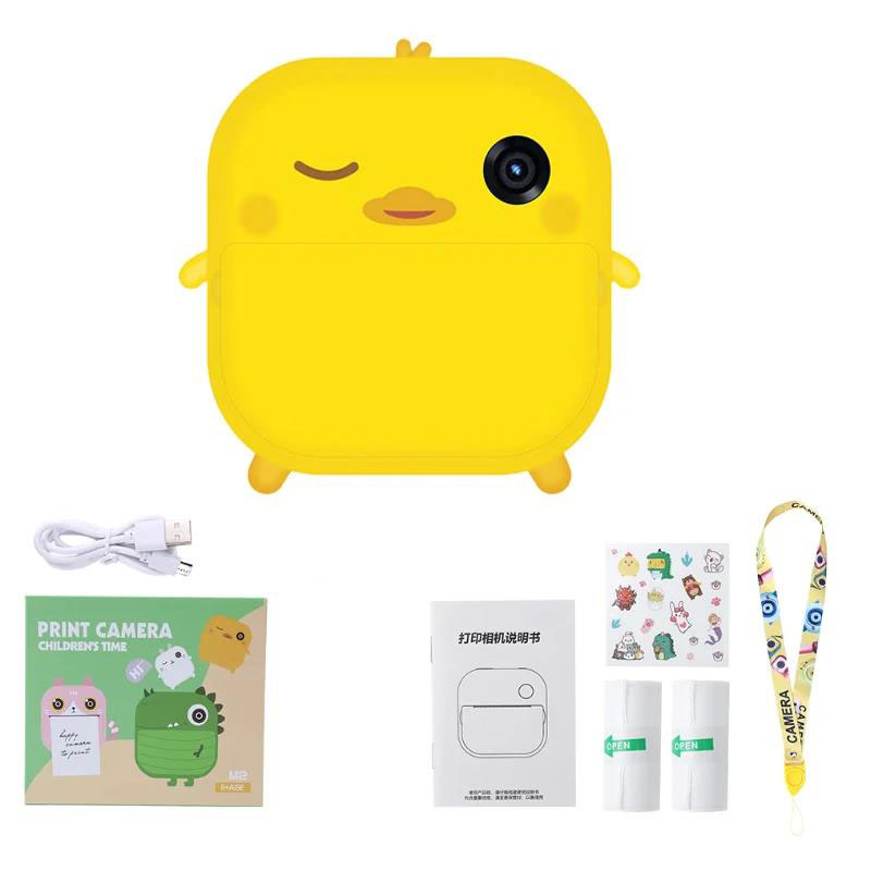 Kids Toy Camera Instant Printer Mini Thermal Printing Instax Cameras Digital Photo Child Drawing HD Video Birthday Christmas Gift Cute Animal Cartoon 