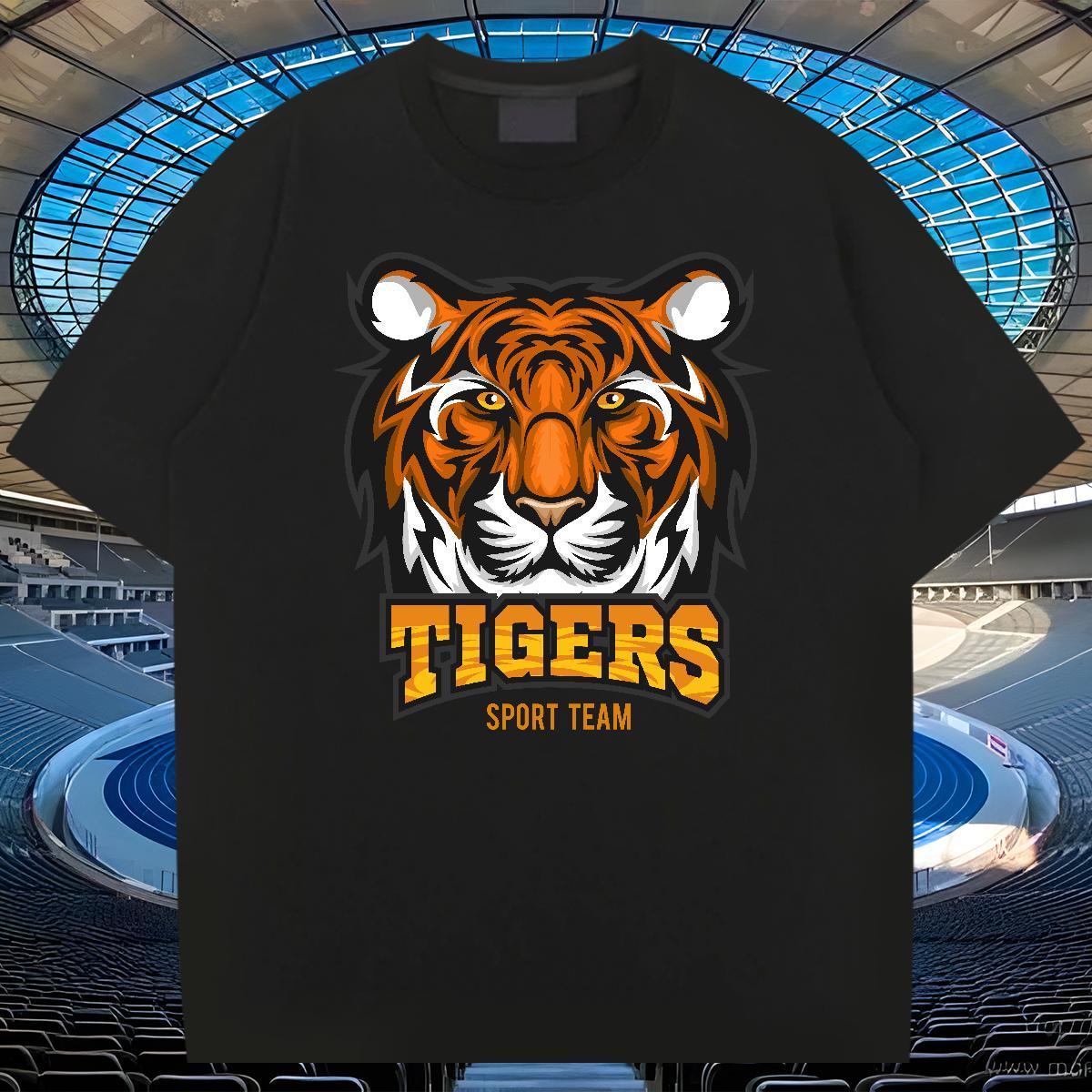 Classic Tshirts Casual Beach 230g Pure Cotton Custom Printed Breathable Short Sleeve tiger Mens T Shirts Designer Fashion Wear