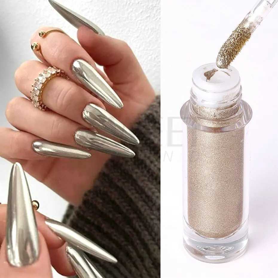 Liquid Mirror Powder Nail Glitter Holographic Metallic Color Dust Metal Effect UV Gel Polish Chrome Pigment Manicure Decor BEALXJ240815
