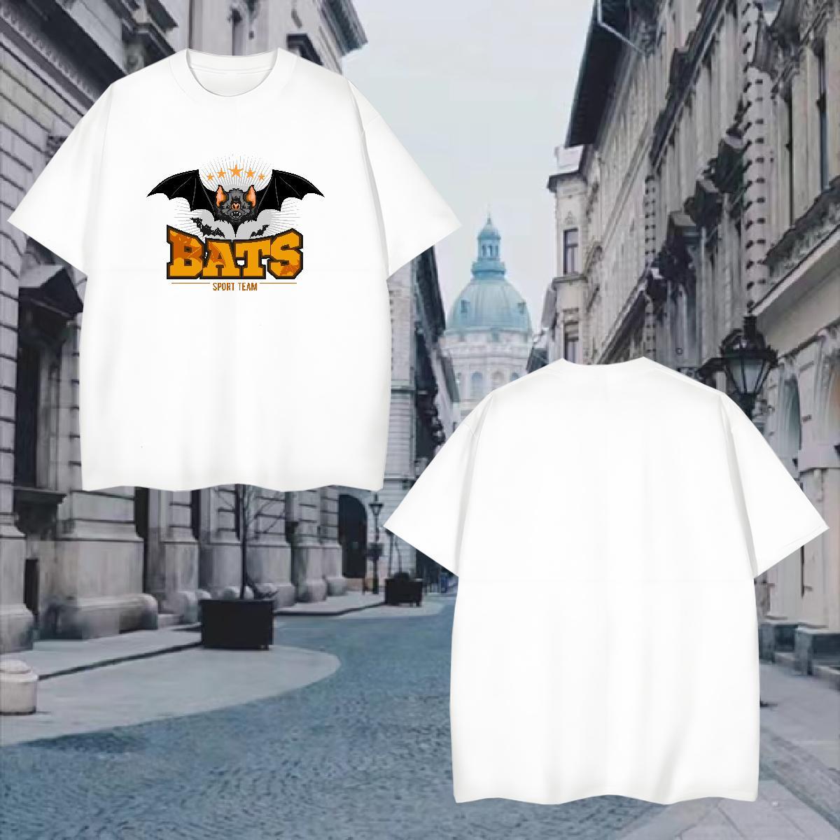 Brand Mens T Shirts bat Crew Neck Breathable Anime Printing Street White Plus Size 100% Cotton 230g Mens Tshirts Customized Tee Shirt