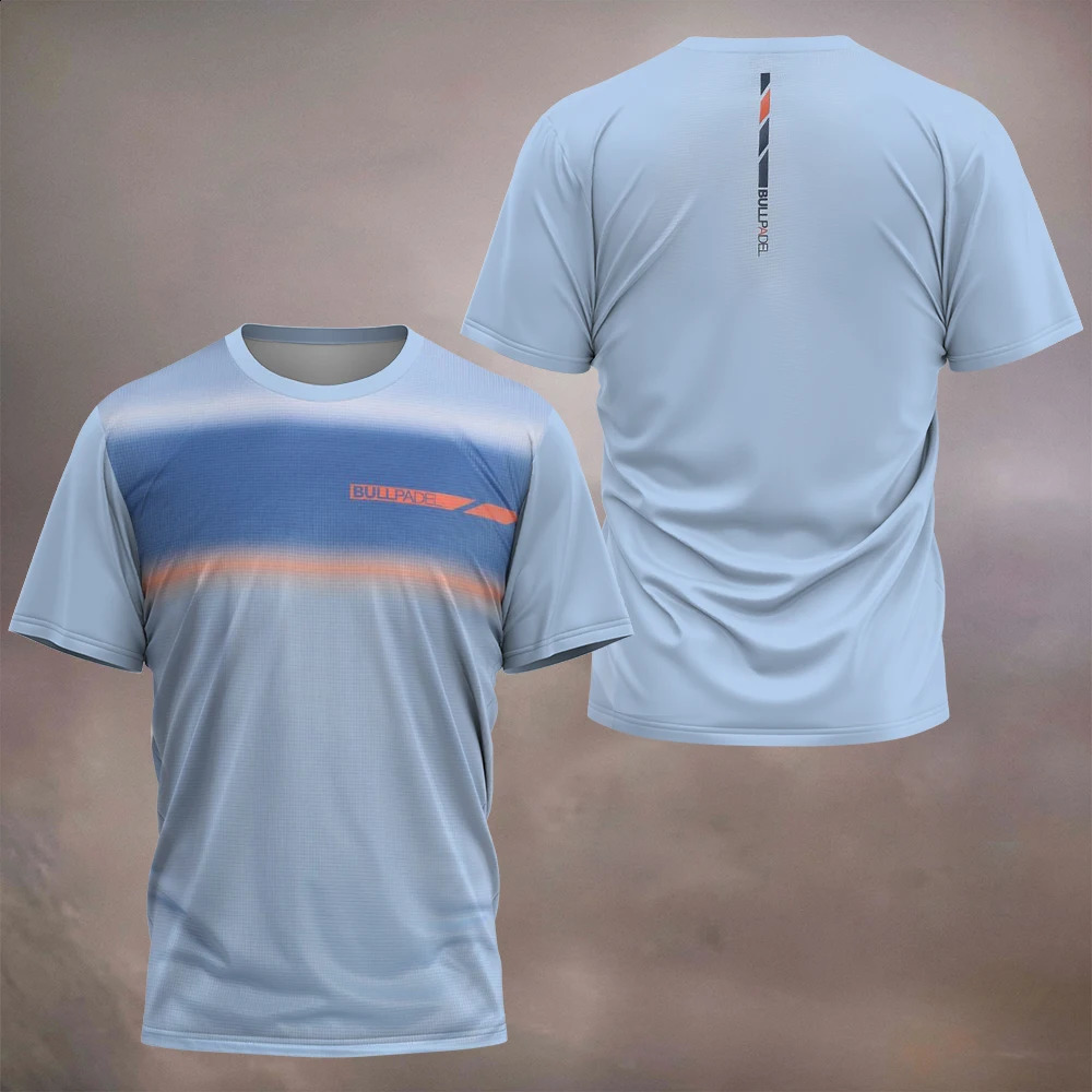 Mens Trend Padel Element Print Tshirt Fashion Tennis Sport Breathable Short Sleeve Fitness Ultra Thin 240820