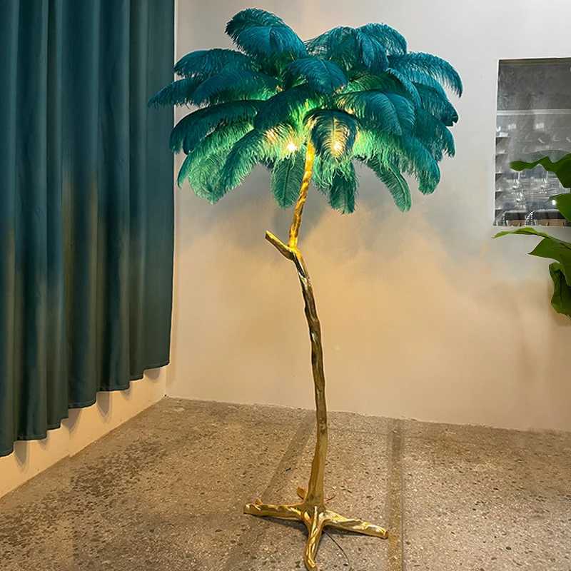 Feather Floor Lamp Nordic Ostrich Feather Lamp Reading Lamp For Modern Living Room Decoration Led Lamp For Decoration Bedroom Y240820