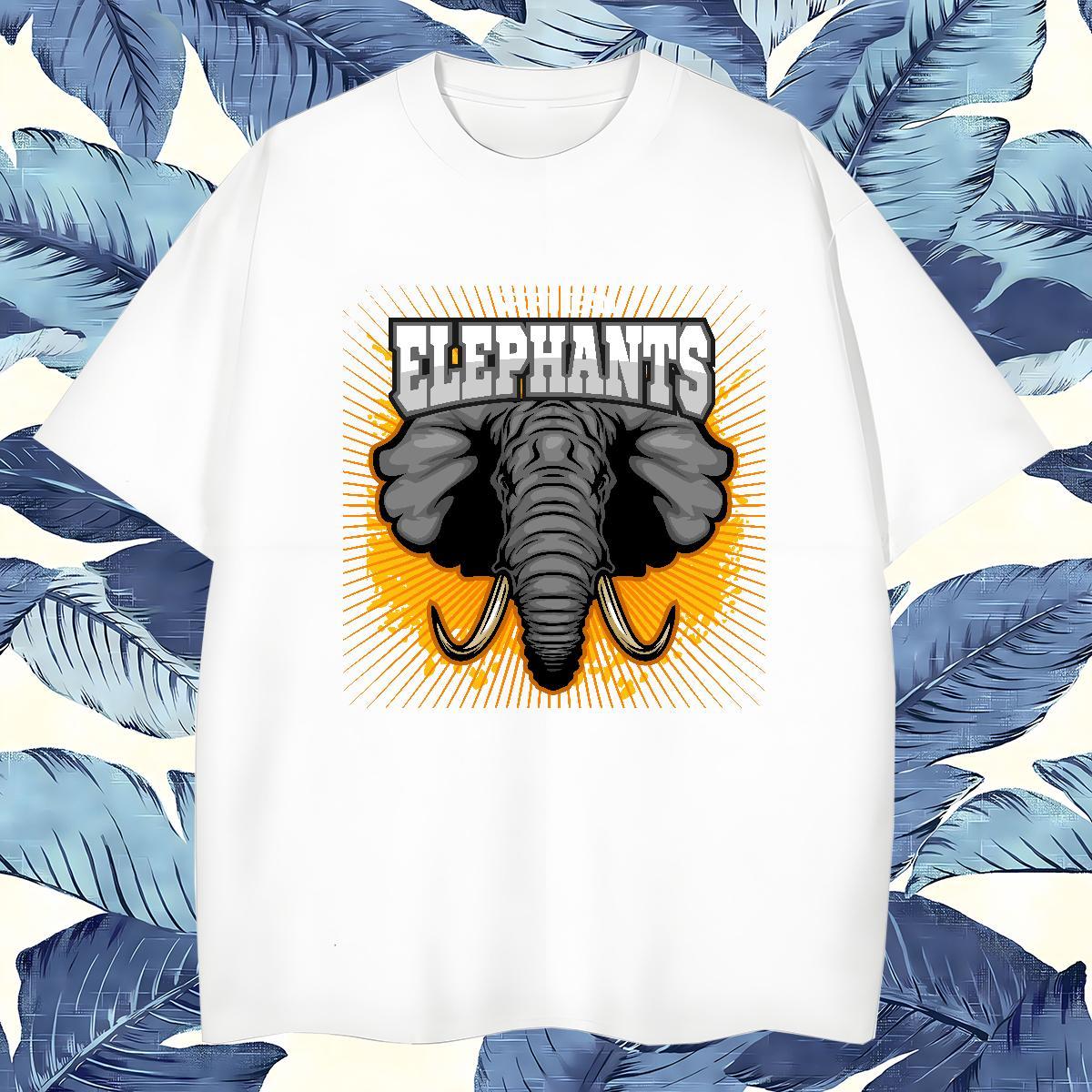 High Quality elephant T Shirt For Man Anime Printing Street Couples T Shirts 230g 100% Cotton Fashion Breathable Short Sleeve Plus Size Cartoon Top Te