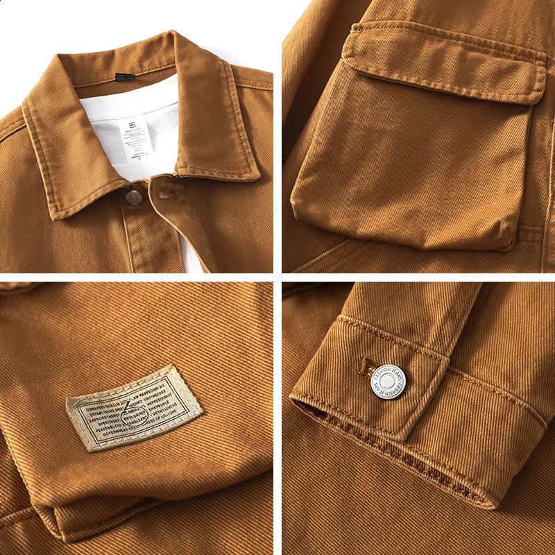 Autumn American Gangster Handsome Mens Workwear Denim Jacket Hundreds of retro classic Japanese denim casual blouse shirt y240819