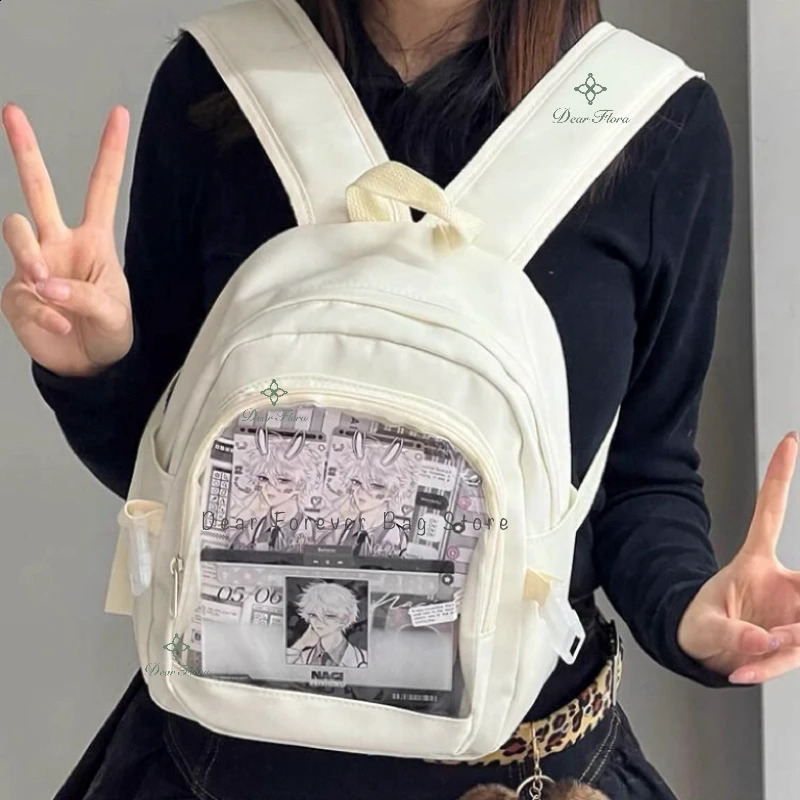Y2K Cute Mini Backpack Womens Kawaii Ita Bag Sweet Girl Transparent Rucksack DIY Personalized Display Knapsack Lolita Shoulder 240820
