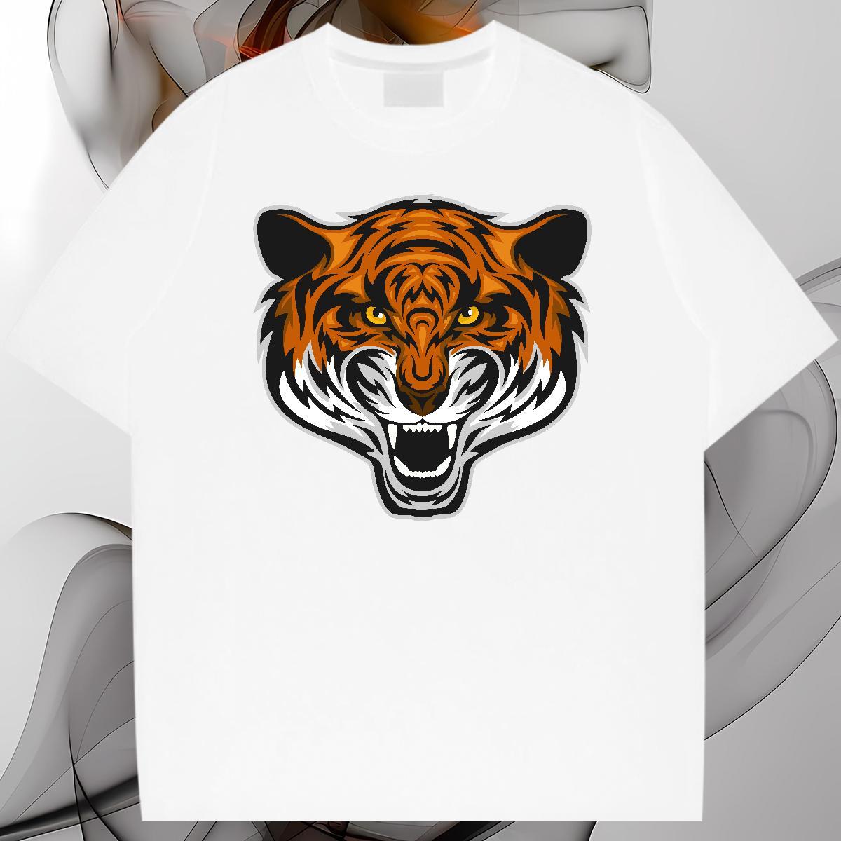 Unisex Mens T Shirts tiger Pure Cotton Summer Casual Oversized 4XL 230g Cotton Tshirt for Man Woman DIY Customized Clothings