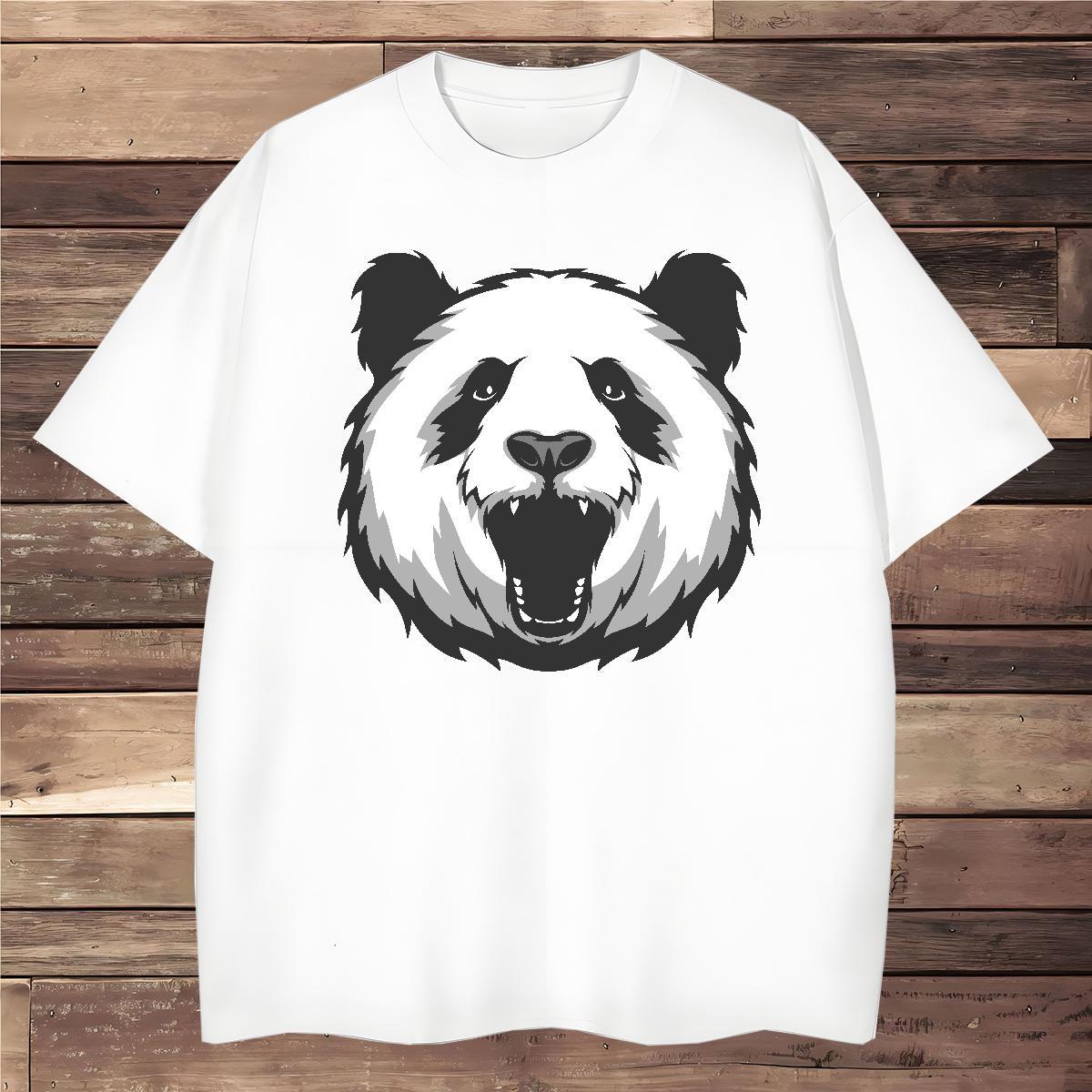 Classic T-Shirts for Men panda Breathable Beach Oversized 4XL 100% Cotton 230g Tshirts Casual New Tops