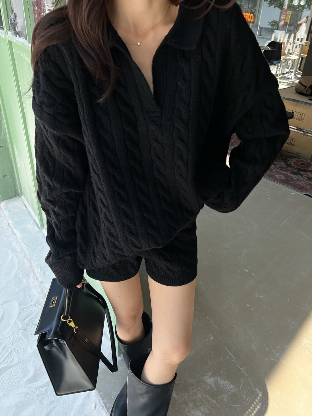 Women's Tracksuits Dropped Shoulder Knit Pants Set Womens Sleeve Knitted Casual Two-piece Sweater Long Sleeve Top Thick Sweaters 240229