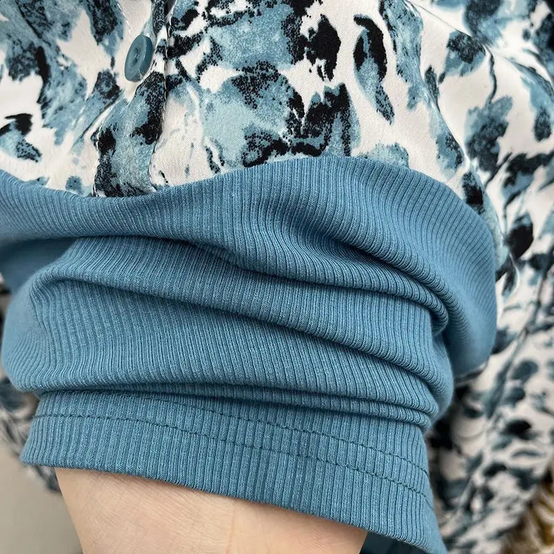 SpringSummer comer Floral Blouses Shirt Womens Small Medium Design French Unique Full Match Sweet Top 240814