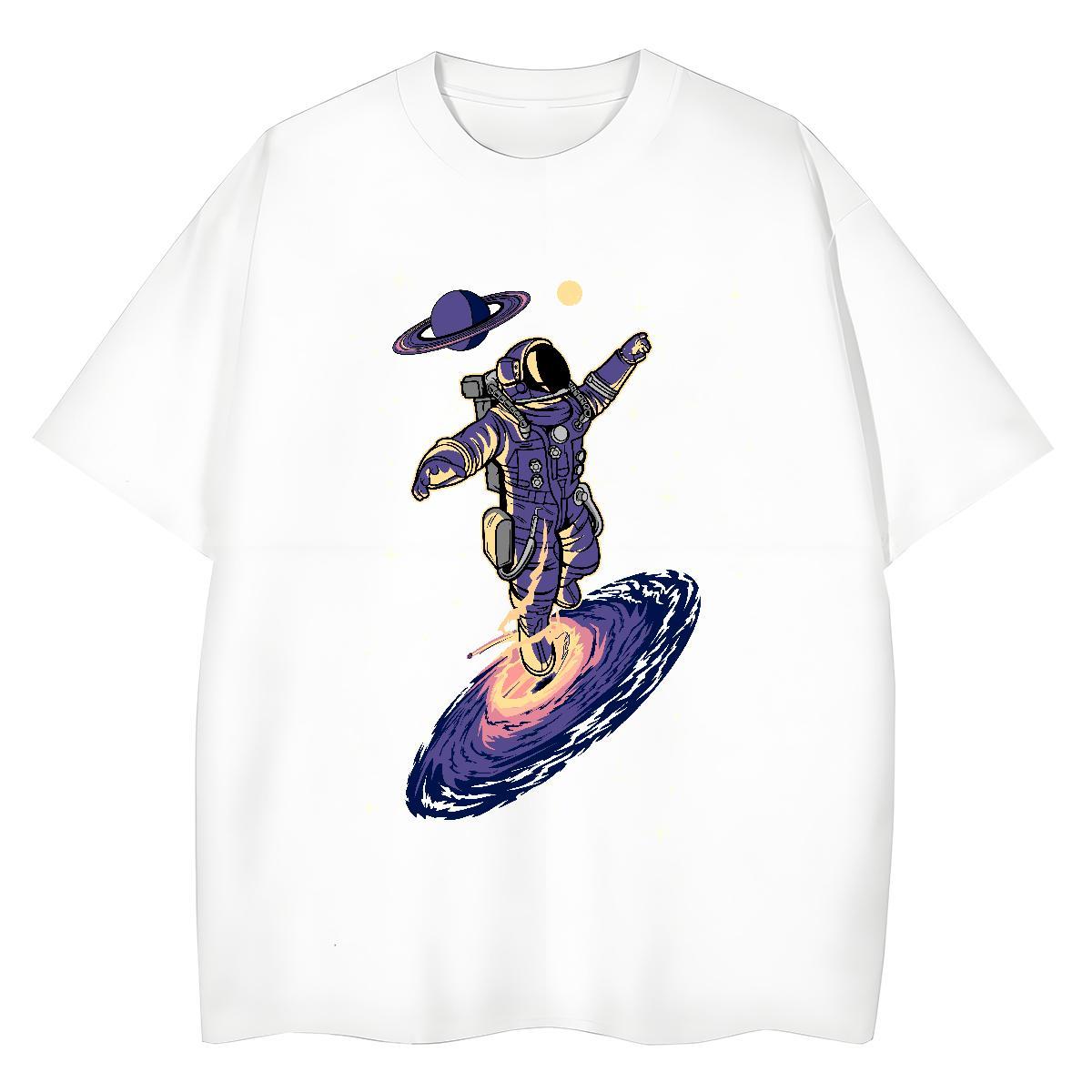 2024 DIY Women Tees Hip Hop Round Neck Short Sleeve Tops Designer Nice 230g Pure Cotton spaceman DIY Anime Woman T Shirts