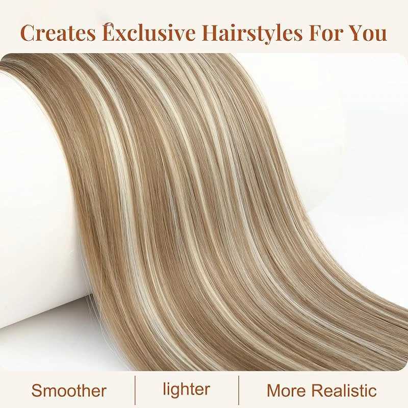 Blonde long ponytail p8/613 ponytail wig piece 100% human hair extension straight clip 16-26 inch ponytail W240817