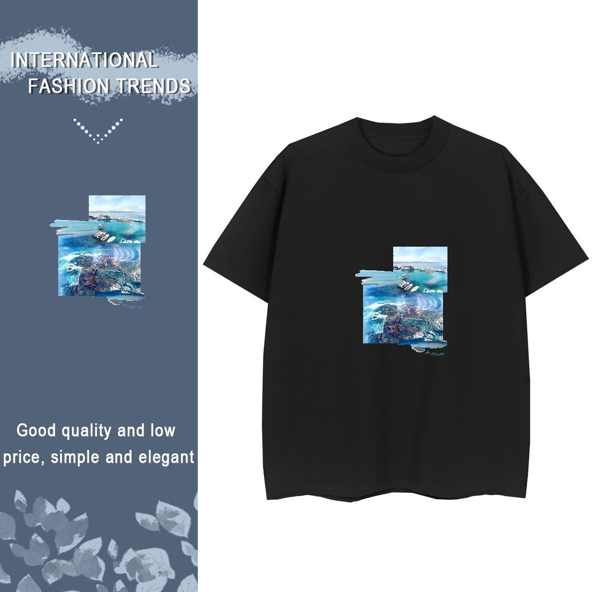 DIY Tshirt for Man Woman Street Casual O-Neck Short Sleeve Tee Shirt Comfortable 230g 100% Cotton beach DIY Anime Womens T Shirts