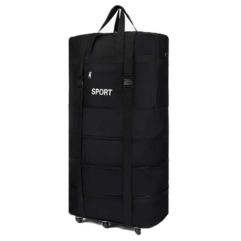 Plus Airline Checked Bag Oxford Large Capacity Travel Universal Wheel Foldable Luggage Moving Storage Bag Rolling Packing Cubes CL240820