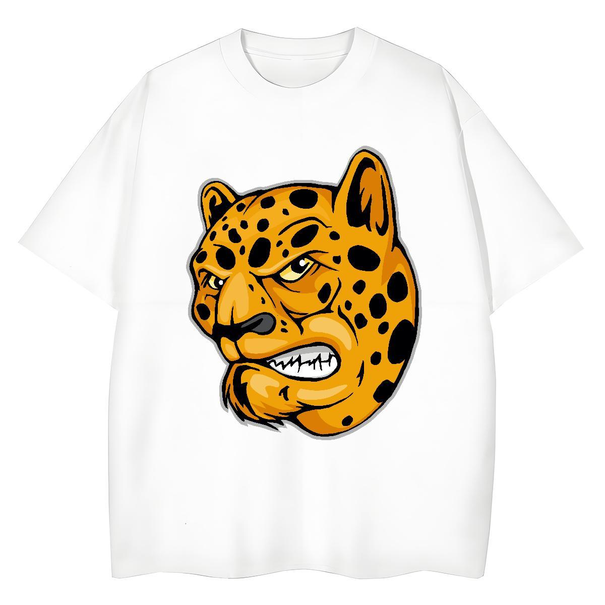 Brand Men T Shirts leopard Breathable Crew Neck Sport Skull 230g 100% Cotton Tshirt for Man Woman Fashion Design Tees