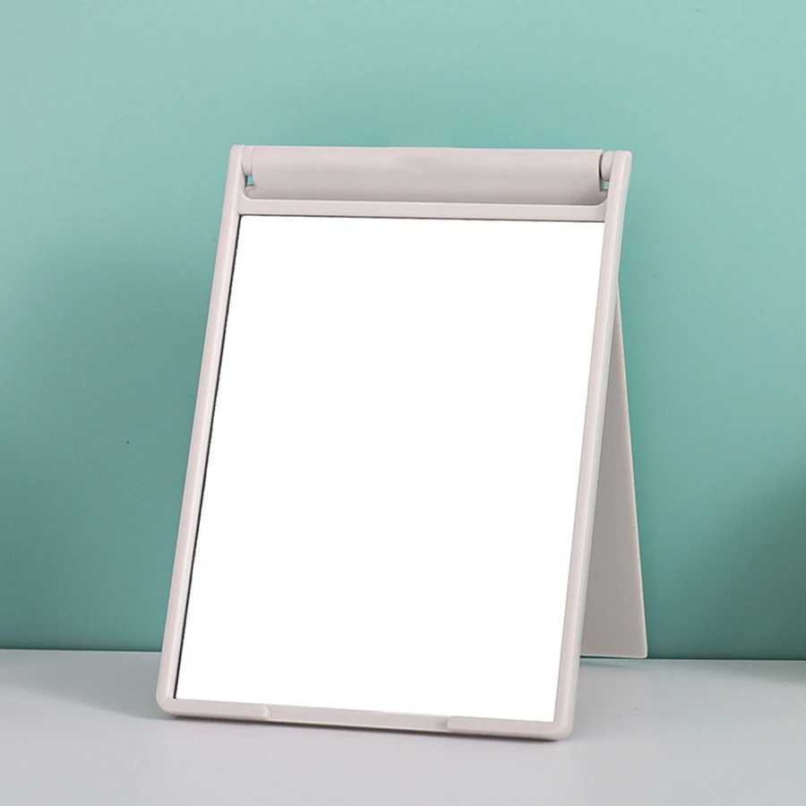 1Pc Folding Makeup Mirror Solid Color Simple Rectangular Desktop Mirror Portable Vanity Mirror For Women Girls Y240819