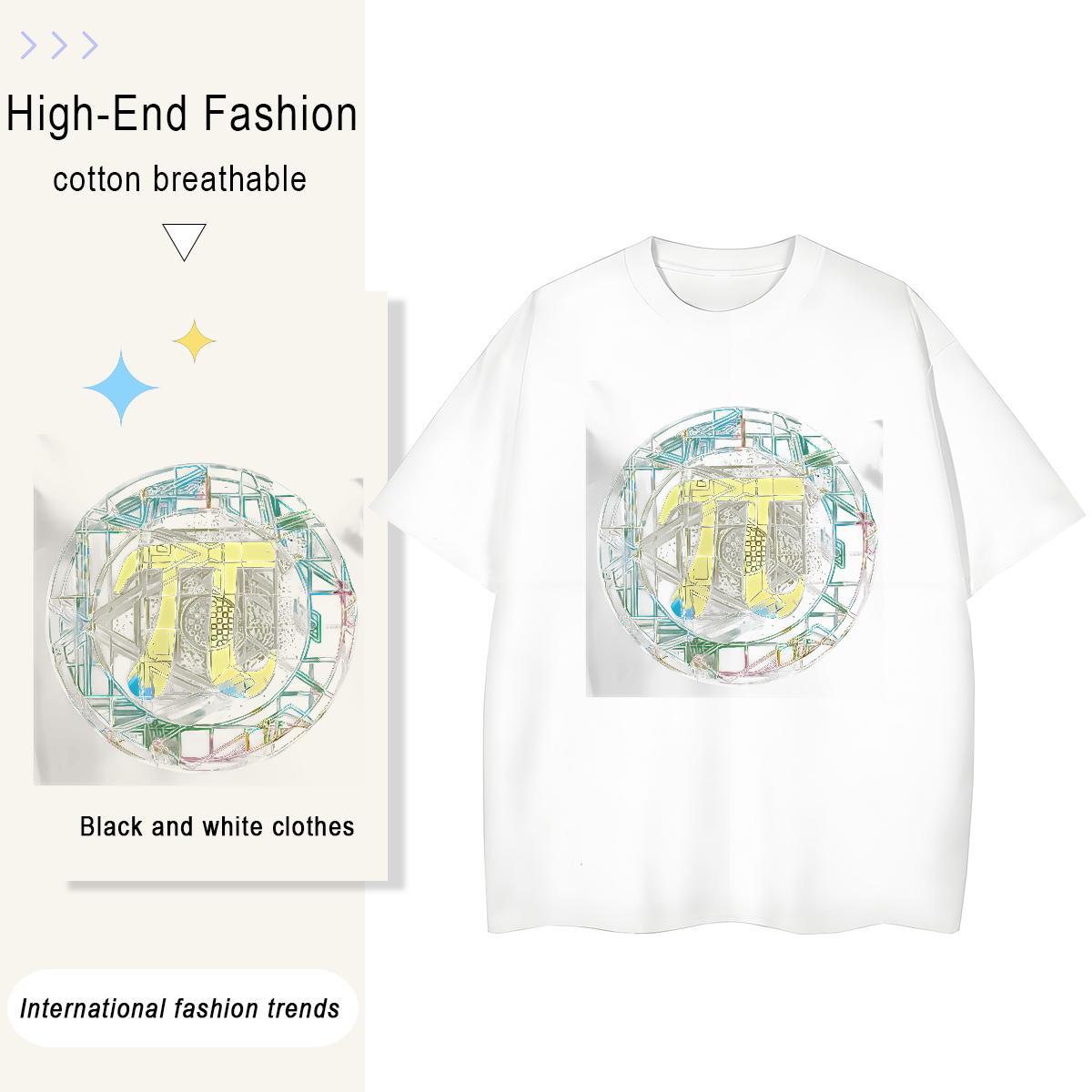 Soft math 230g Pure Cotton Tshirts Street Casual Round Neck Short Sleeve T Shirt For Man Classic DIY Printed Wear