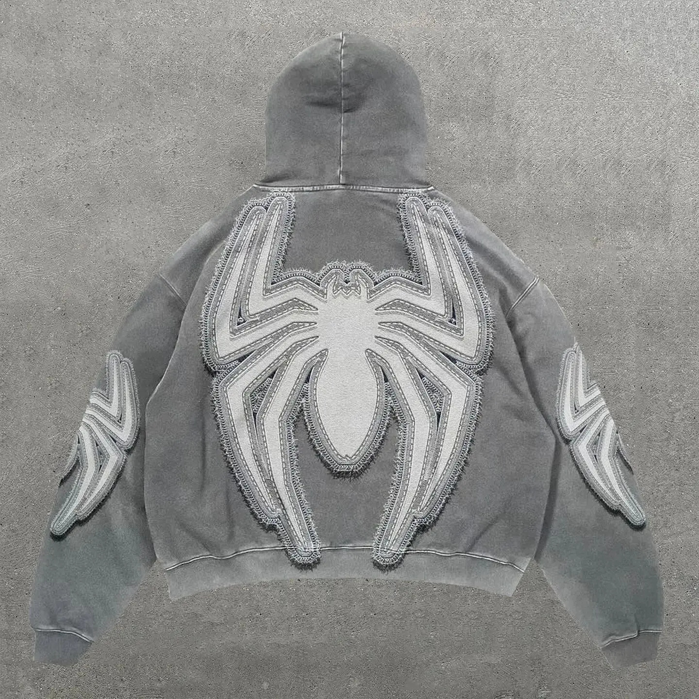 Vintage personalized spider print hoodie streetwear oversized harajuku y2k top casual hoodies sweatshirt tracksuit men clothing 240819