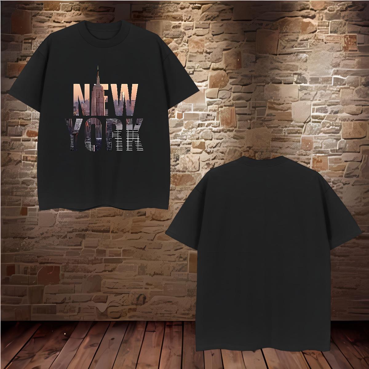 Popular New York T-Shirts Daily Wear Men Tees 100% Cotton 230g Wholesale Breathable Short Sleeve DIY Tops Shirt
