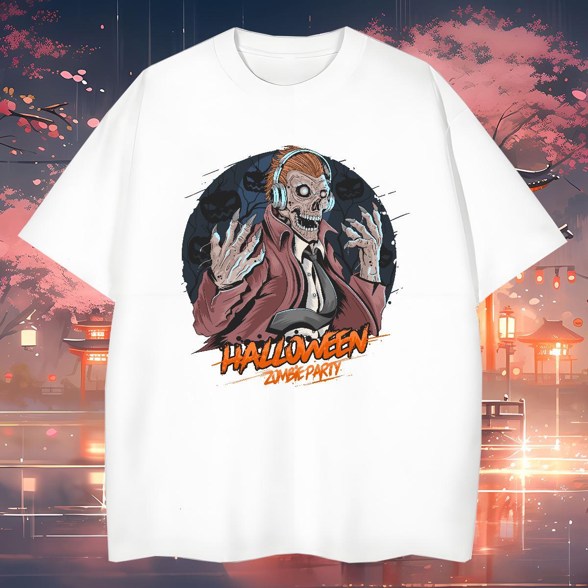 DIY Customized Men Tops Tees skull Casual Daily Wear 230g 100% Cotton Tees Shirts Crew Neck Popular T-Shirts Plus Size Custom