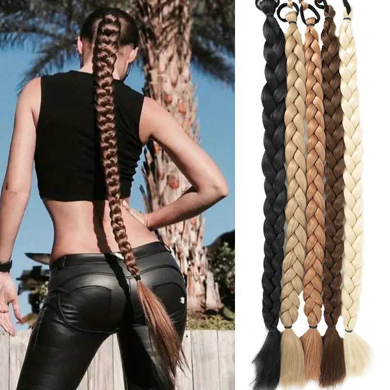 Boxing Brain Fried Dough Twisted Brain Ultra Long ponytail Female Synthetic ponytail W240817