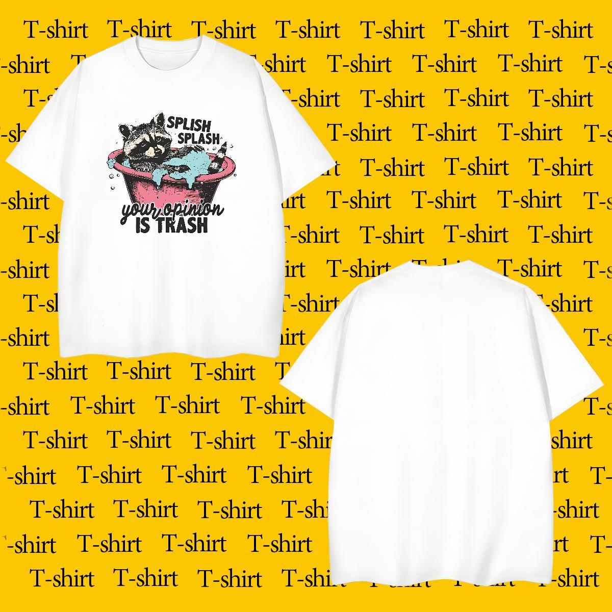 Classic Casual Tshirt for Man Woman animals Casual Beach 230g Pure Cotton Wear Breathable Short Sleeve Cool Design T-Shirts for Men White Plus Size