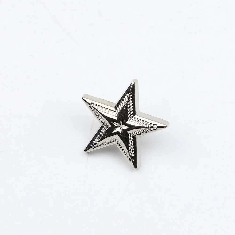 Fashionable mens retro gold star brooch collar set stick brooch gift icon badge lapel pin jacket hat W240815