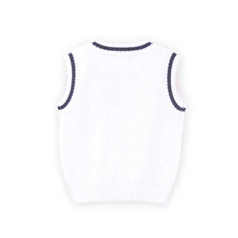 Kids Preppy Style Vest Boy Girl Navy Blue Kindergarden Shool Uniform Sweater Girls 1 to 10 Years Kids Clothes OKC205005XJ240819
