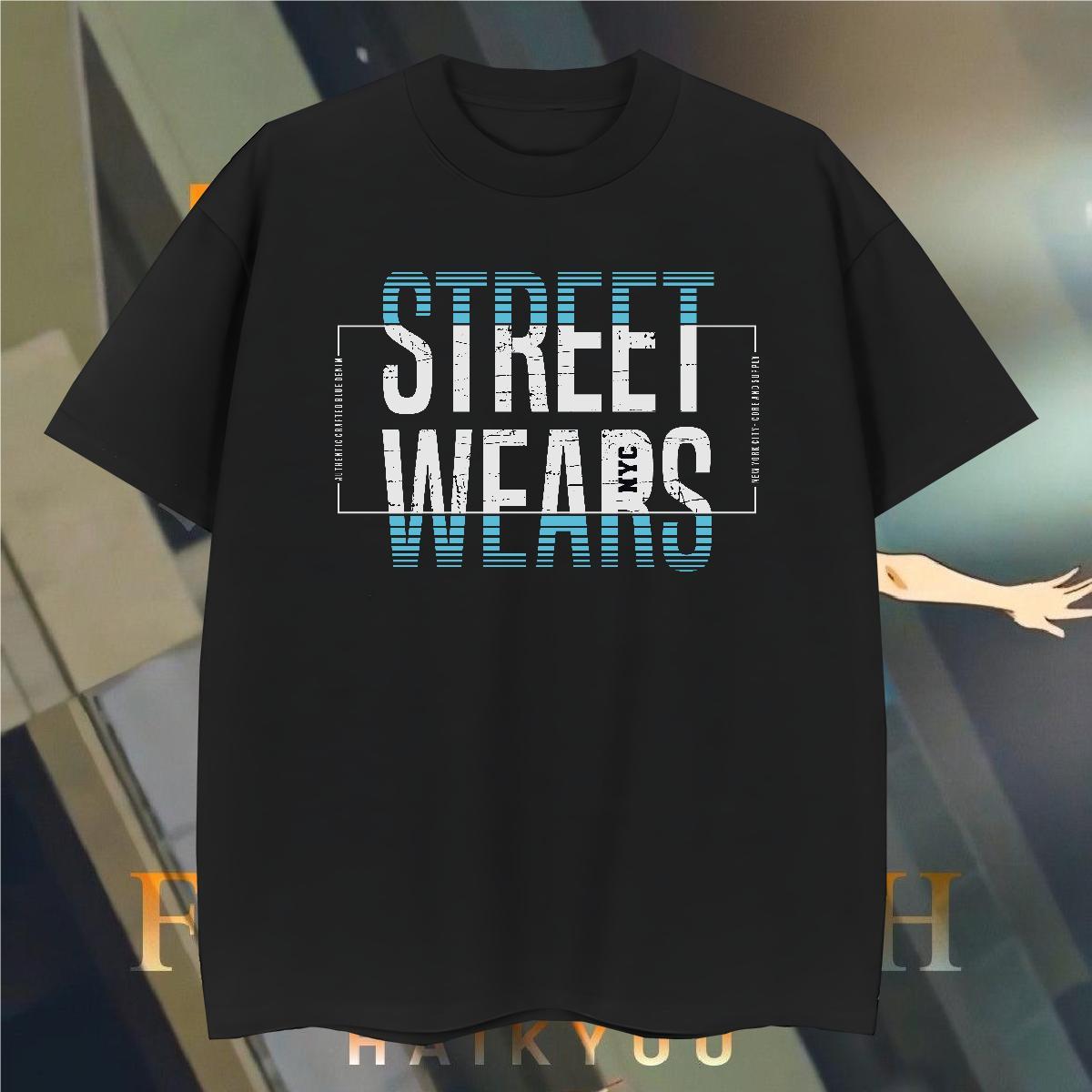 Free Shipping letter 230g 100% Cotton Tshirts Street Crew Neck Breathable Man T Shirts Fashion Design White Plus Size Tees