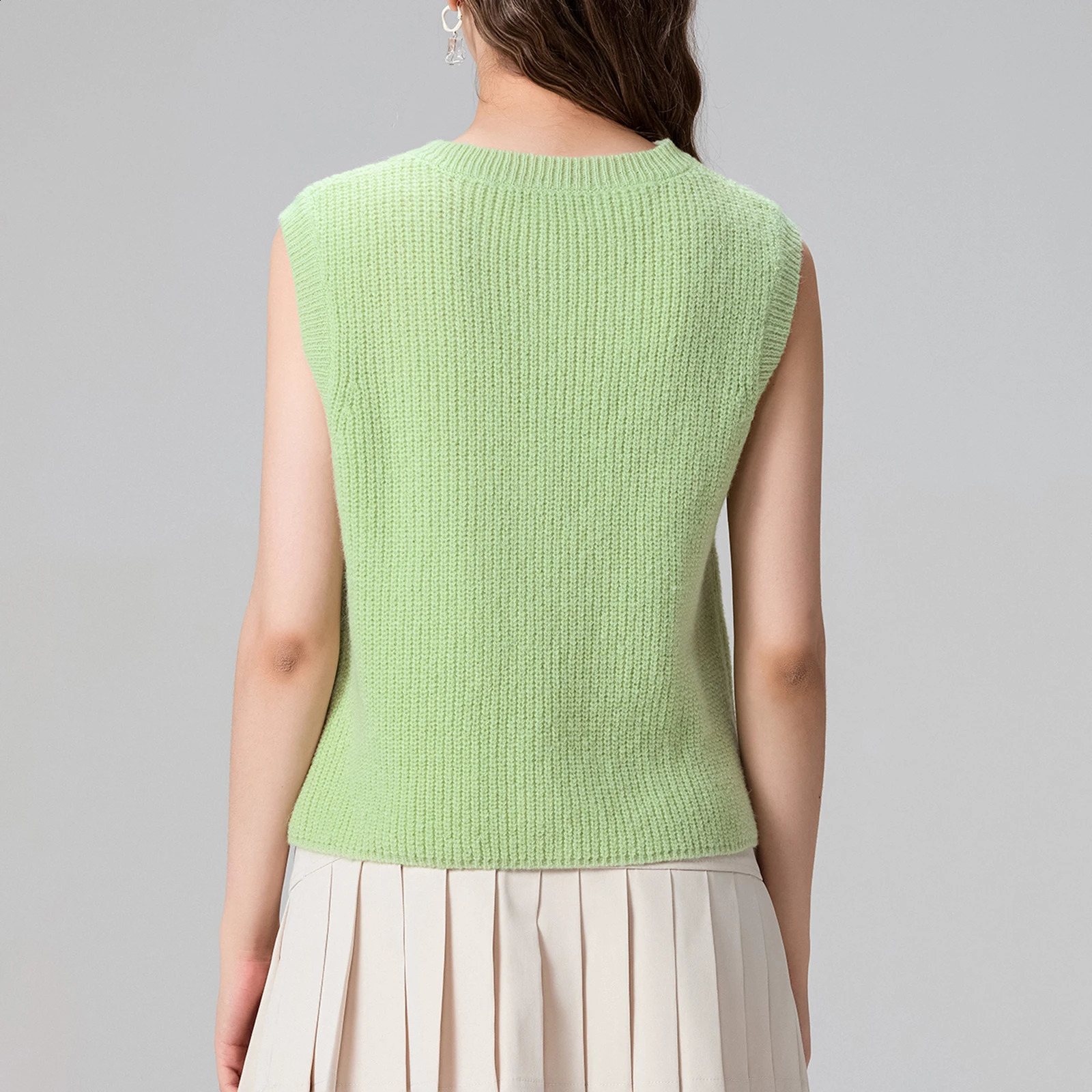 Womens Kawaii Knitted Tank Top Casual Summer Solid Color Button Front Basic Sleeveless Dress 240819