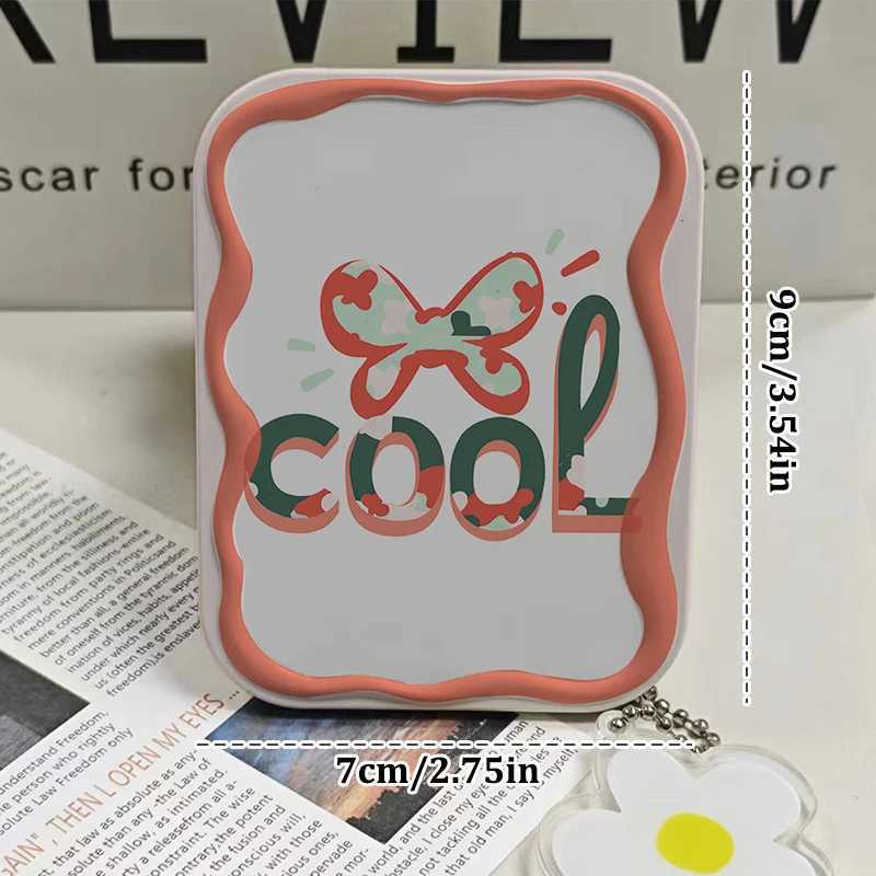 Colorful Butterfly Flip-Top Folding Makeup Mirror Portable Pocket Mirror Women Rectangle Cosmetic Make Up Mirror With Comb Y240819