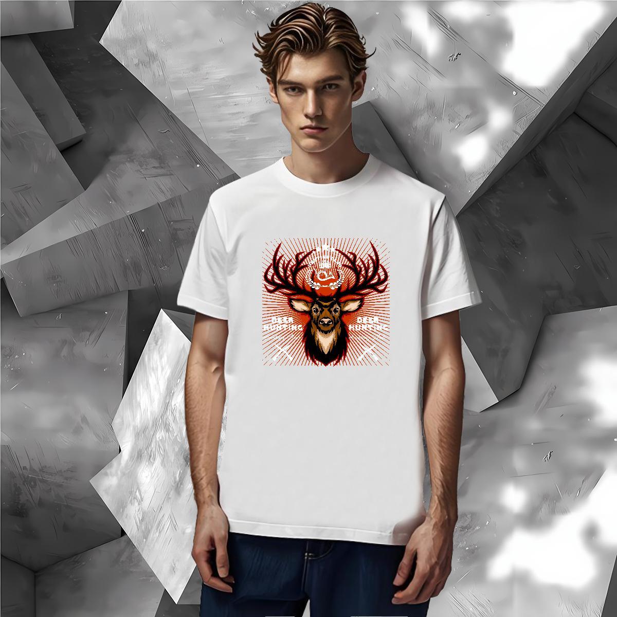 T Shirts Men 230g Pure Cotton deer Beach Breathable Soft Custom Anime Men Tops Tees Factory Direct TOP Quality Tee Shirt