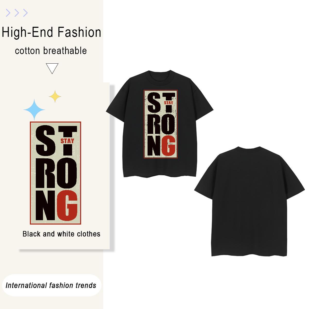 Cool Design letter 230g Cotton Men Clothes T-Shirt Street Wear Round Neck Short Sleeve T-Shirts Classic Casual Asian Size Tees