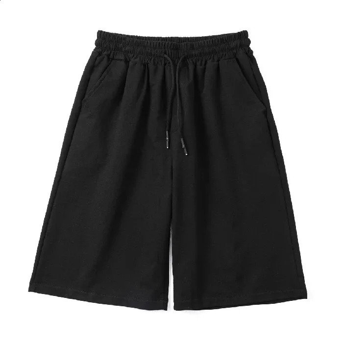 Straight casual shorts mens summer Korean ultrafine solid color simple pocket sports 240819