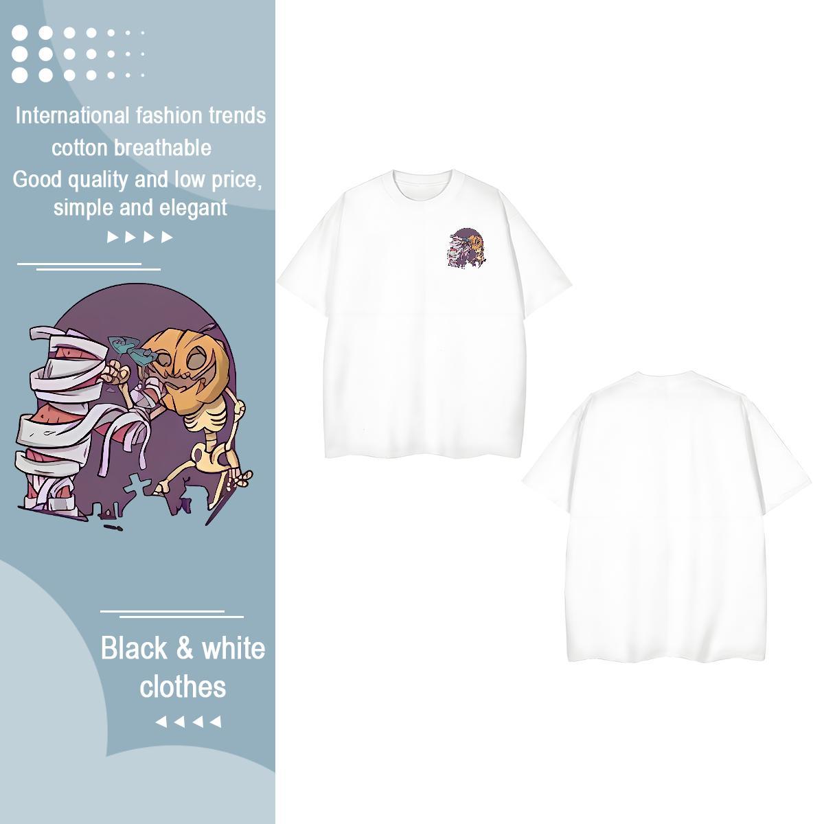 2024 Designer Tshirts halloween High Street Hip Hop 230g 100% Cotton Tops Tees Crew Neck Breathable Comfortable T-Shirts Customized Print