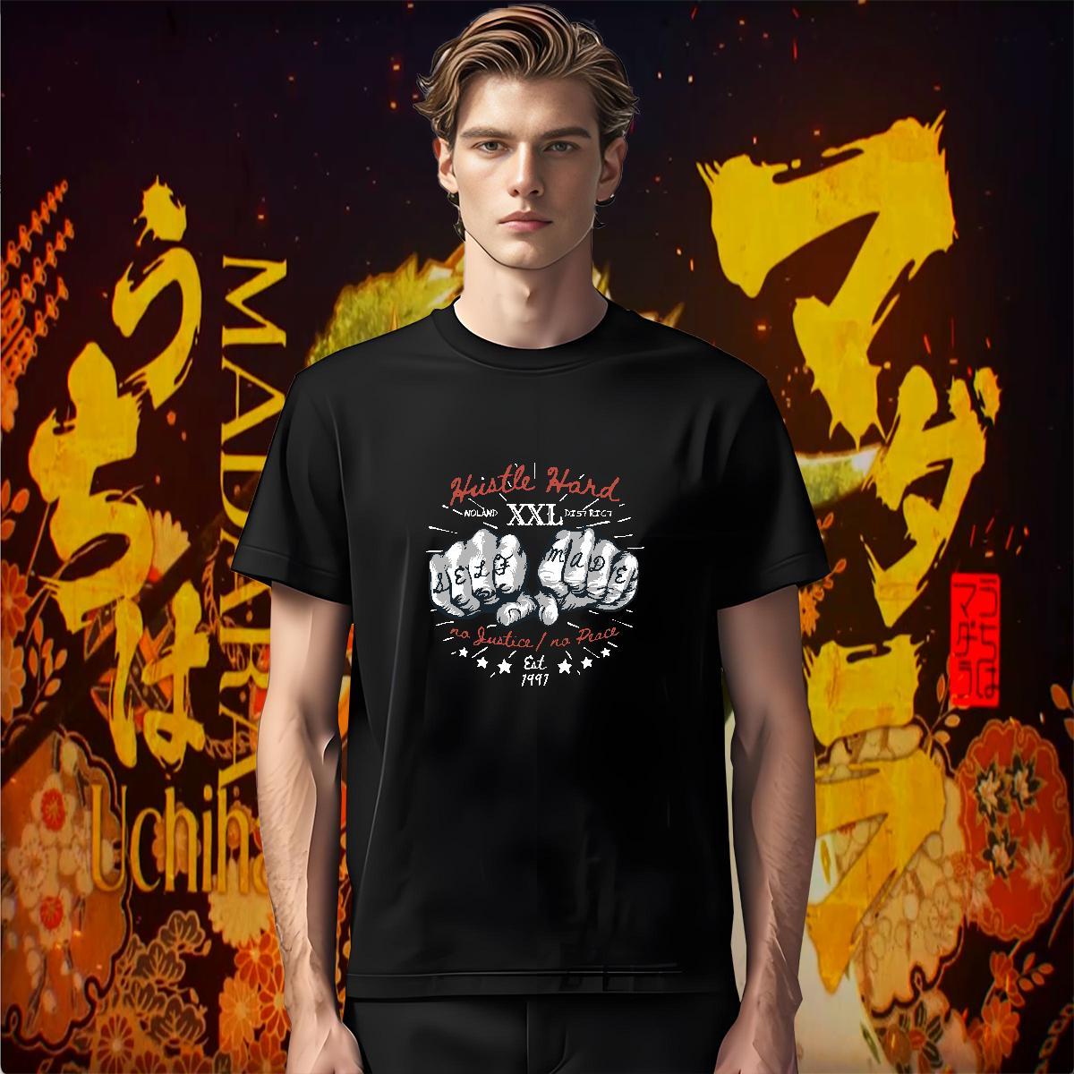 T Shirt For Man 230g Cotton hand- Home Outdoor Breathable Short Sleeve Asian Size Tshirts Classic Casual Free Shipping Tees Shirts