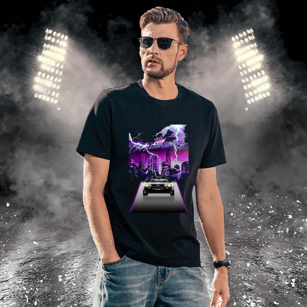 Loose Fit beach T Shirt For Man Street wear Hip Hop Mens Tshirts 100% Cotton 230g 2024 DIY O-Neck Short Sleeve Plus Size Custom Tops Shirt