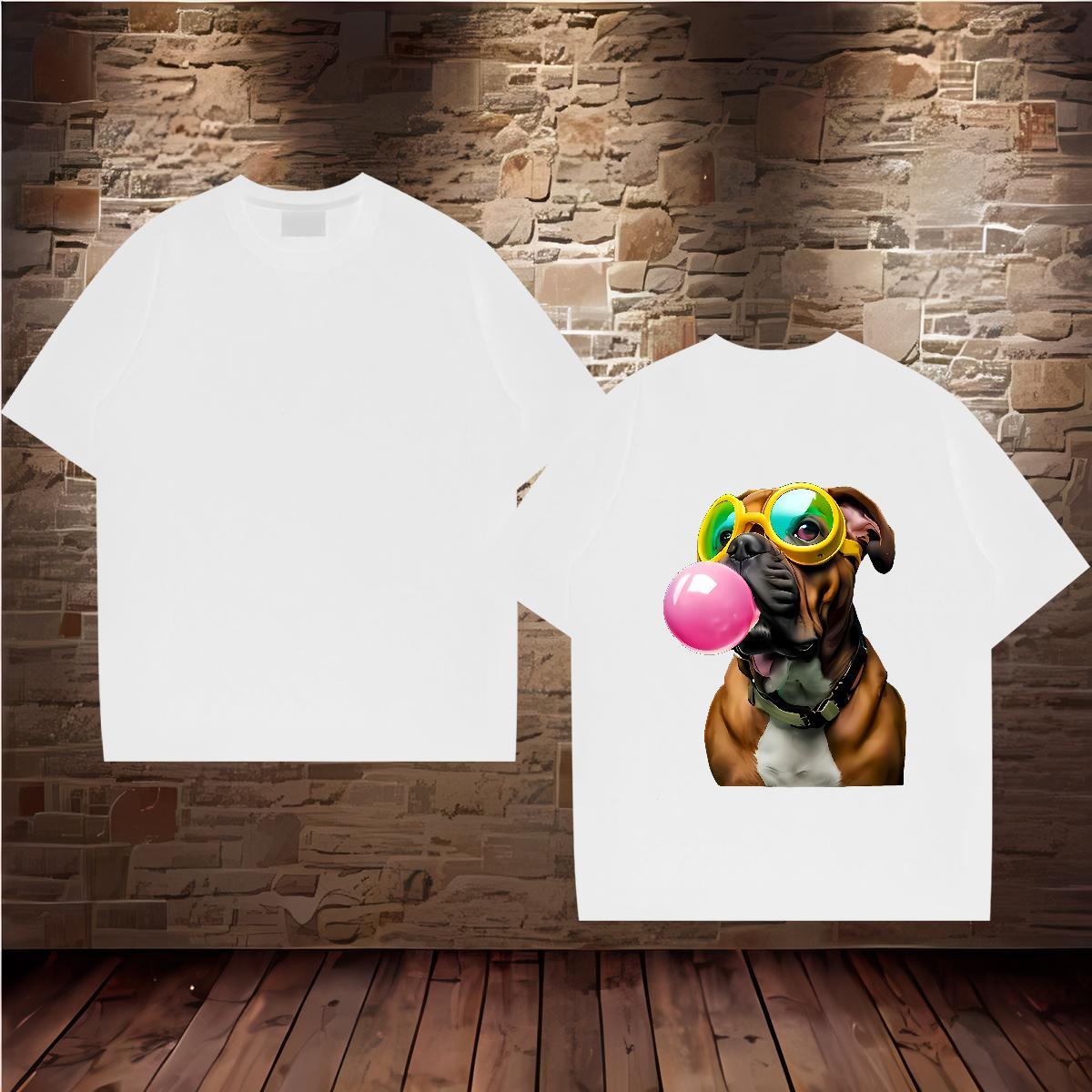New Arrival Men Tshirts dog Casual Daily Wear 100% Cotton 230g Tee Shirt Short Sleeve Soft High Quality Mens T Shirts Custom Print Plus Size