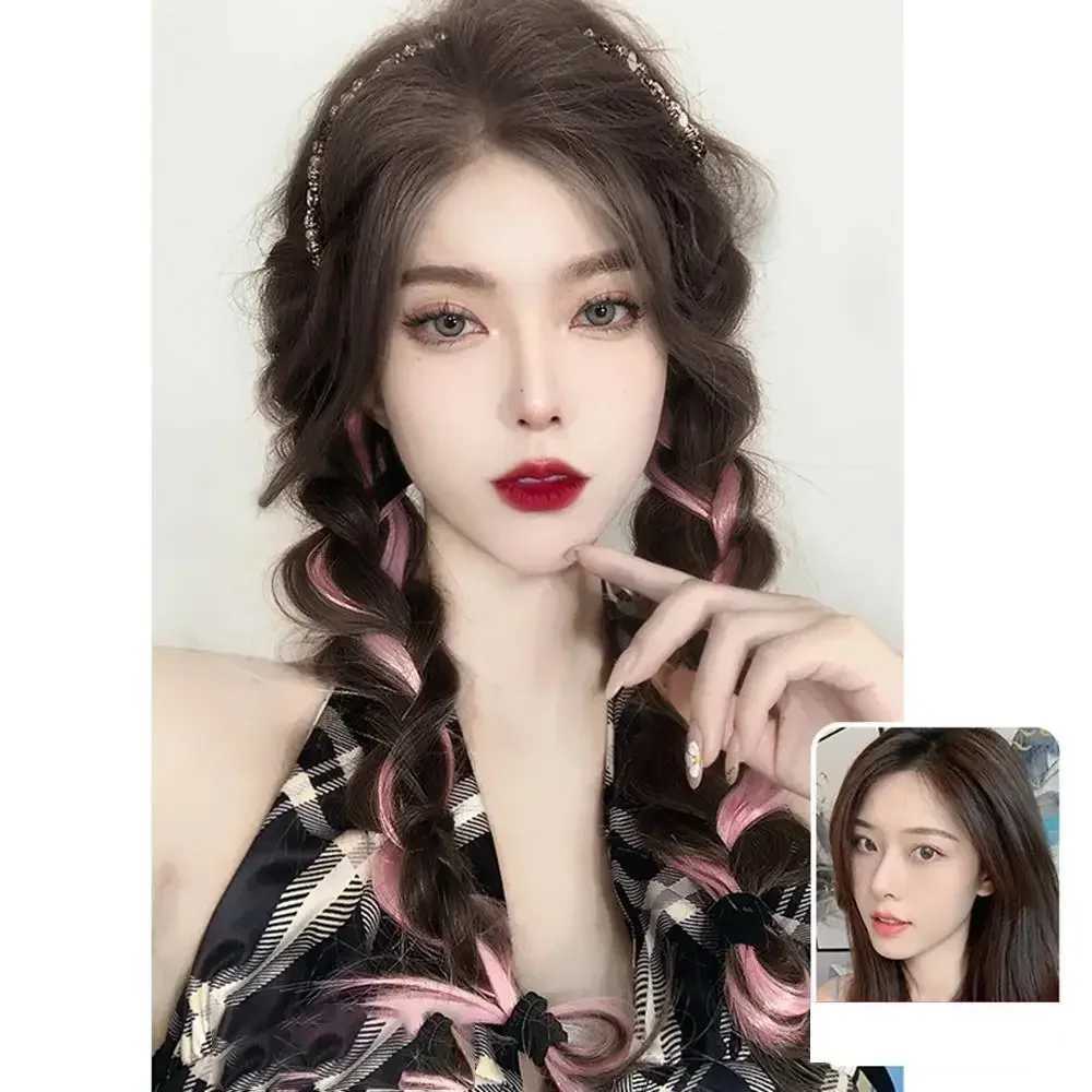 1 piece of Y2K braided high gloss ponytail suitable for cool girls female hair extension accessory 45cm W240817