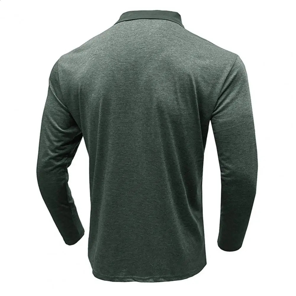 Lapel Button Half Opening Shirt Mens Striped Print Pullover Shirt with Stretchy Long Sleeves for Fitness Business Wear Autumn 240820