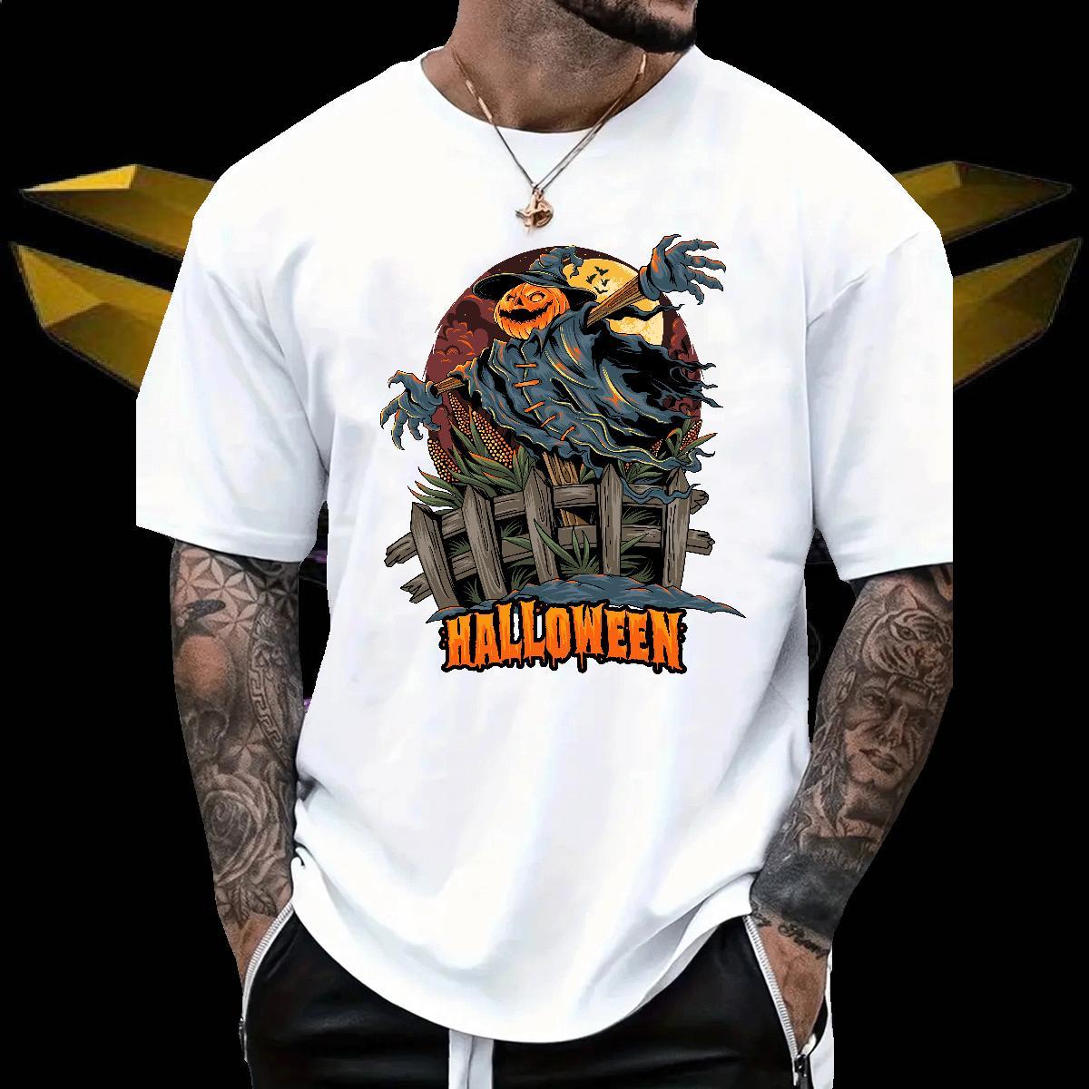 Classic halloween Tshirt for Man Woman 230g Pure Cotton T shirt Custom Big Size Anime Printing Street Short Sleeve O-Neck Designer Tshirts
