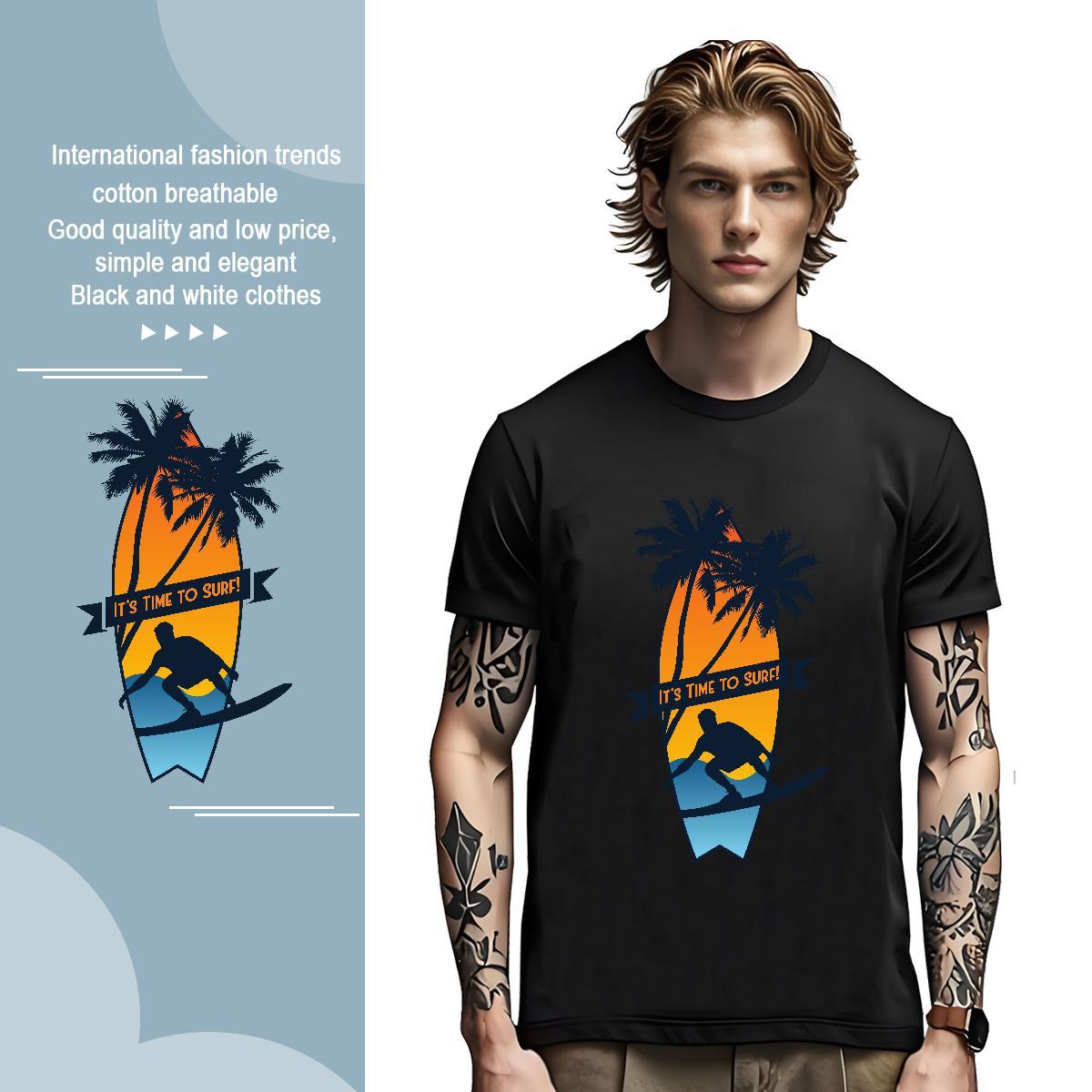 Cool sea 230g 100% Cotton Men Tees Home Outdoor Breathable Soft T-Shirts for Men Free Shipping DIY Logo Oversized Clothes