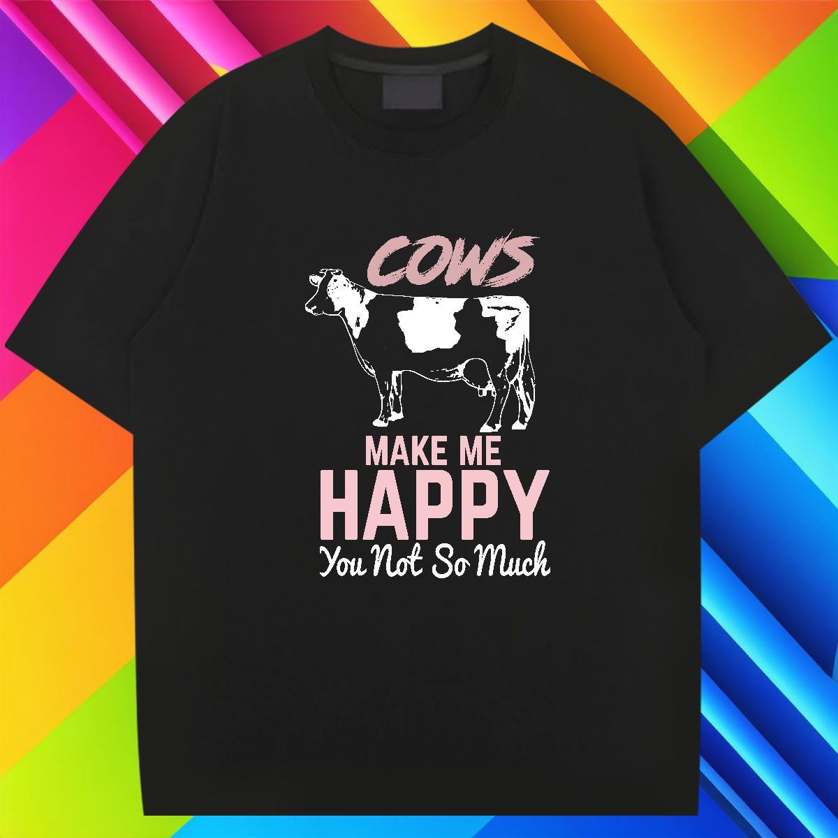 Loose cows Man T Shirts Outdoor Tshirts 100% Cotton 230g 2024 Short Sleeve Soft Plus Size Cartoon Tops